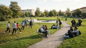 Ungdomar är aktiva tillsammans i en svensk kommun